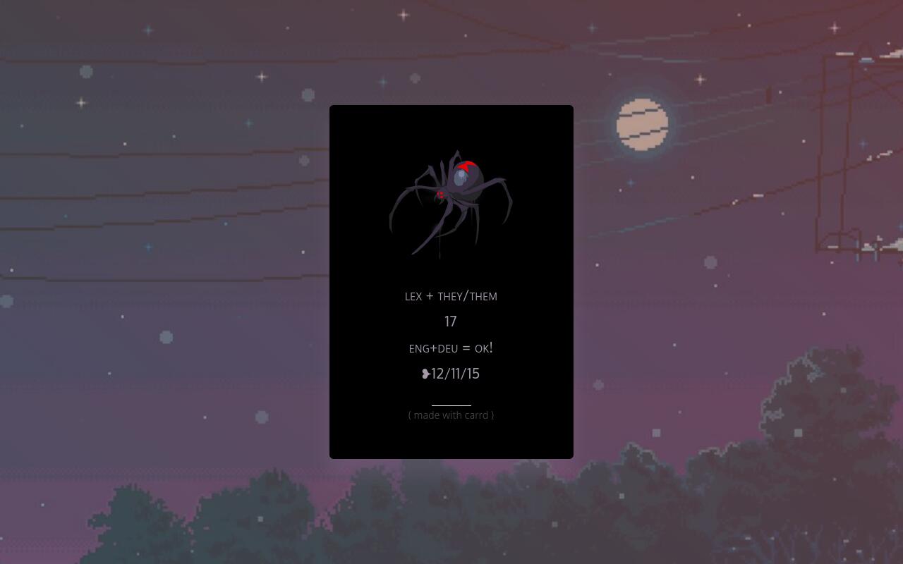 Carrd profile picture for @widow
